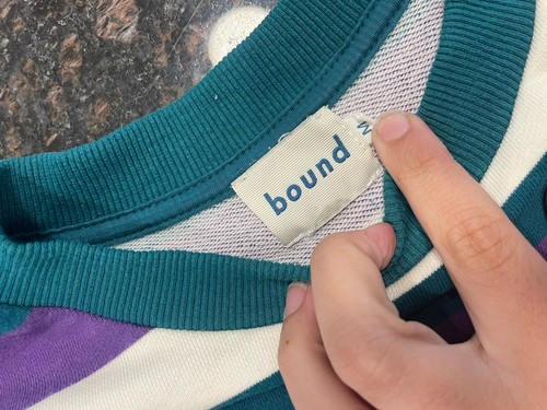 U.K. Streetwear Brand Bound Oversized Sweatshirt-Purple/white/green- Size M - Picture 5 of 8