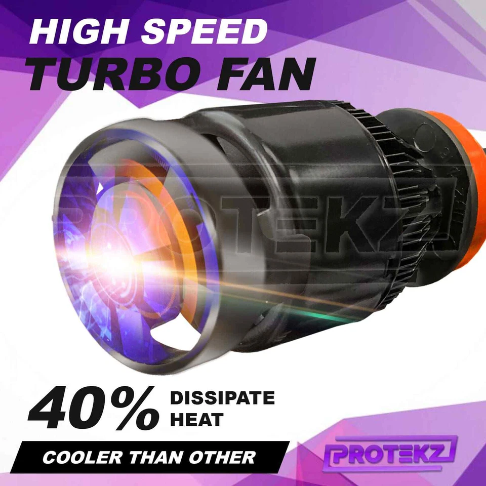 LED Headlight Kit Protekz Bulb H11 6000K Low Beam 600W for 2005 - 2009 Saab 9-7X - Image 3 of 4