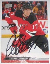 YEGOR SHARANGOVICH SIGNED 22-23 UPPER DECK NEW JERSEY DEVILS CARD AUTOGRAPH AUTO