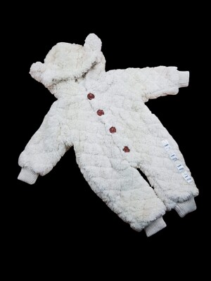 3-6 Monate, Winteranzug, Wollwalker, Schneeanzug, Beige, Teddy Fleece, Kapuze
