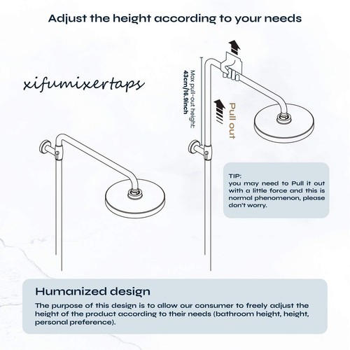 Brushed Nickel Shower Faucet Set Exposed Rain Shower System Fixture Wall Mounted - 第 9/11 張圖片