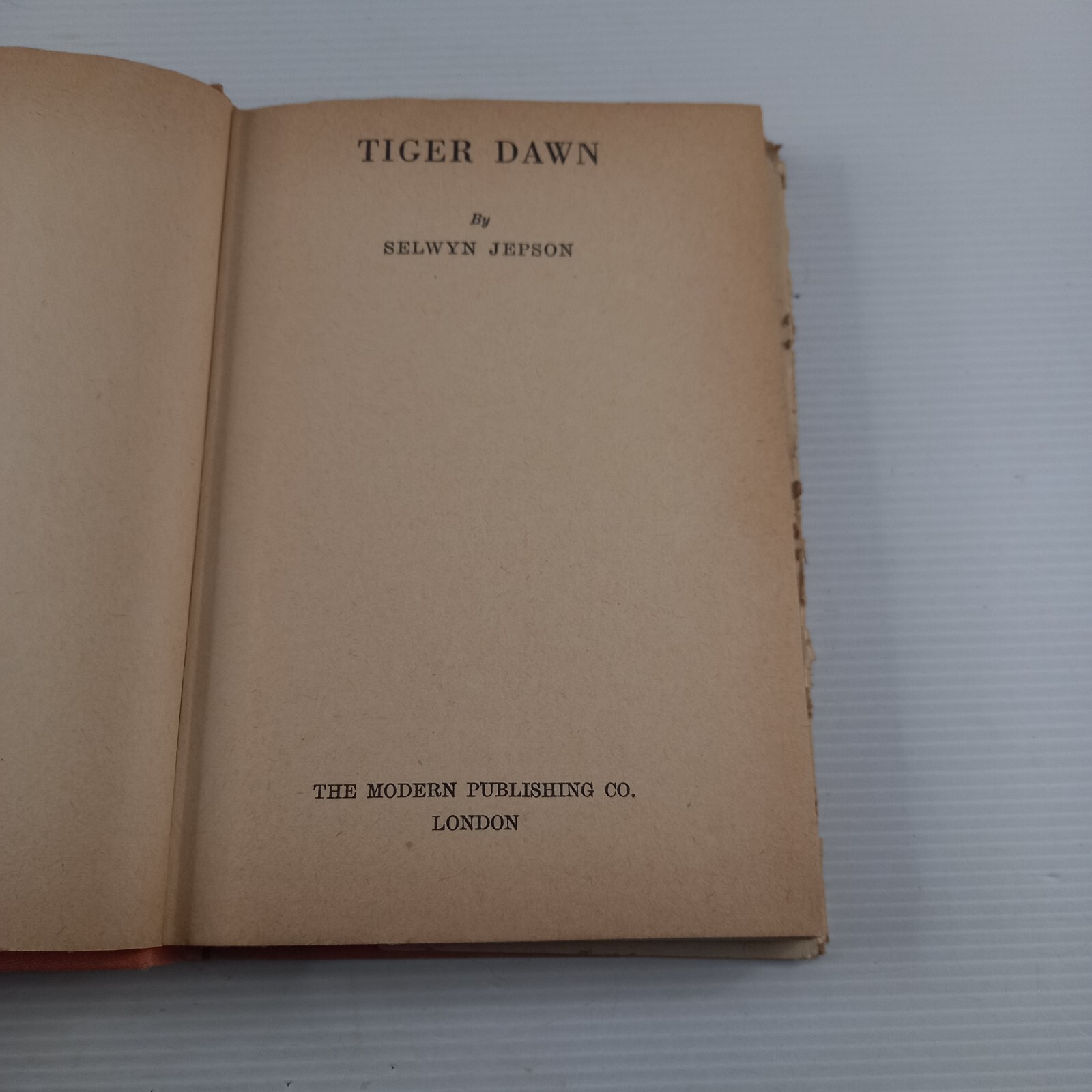 Selwyn Jepson Tiger Dawn Hard Cover and Dust Jacket c.1950 Vintage