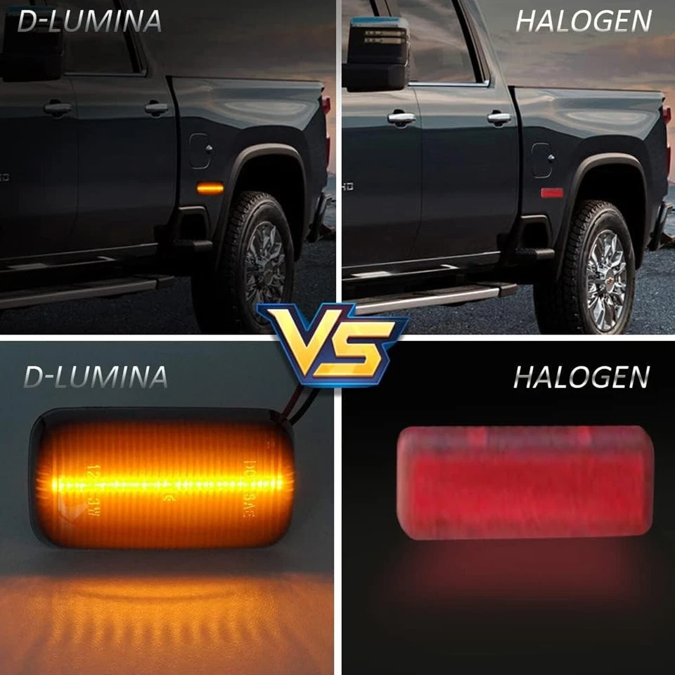 LED Side Marker Lights for 2015-2022 Chevy Silverado GMC Sierra 2500HD 3500HD Foto 4 de 4