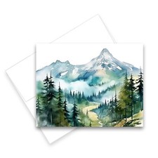 12 All Occasion Greeting Cards Blank w/ Envelopes - Watercolor Mountain Cards