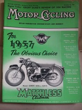 # Motor Cycling BIKE Magazine 25 October 1956 Norman, James Frances Barnet 250cc