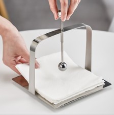 Portatovaglioli Moderno In Acciaio Inox – Vassoio Piatto Con Sfera Ferma Tovagliolo, Antiscivolo, Per Cucina, Ristoranti E Buffet (Taglia S O L)