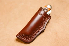Custom Leather Sheath for 4" Trapper (left hand)