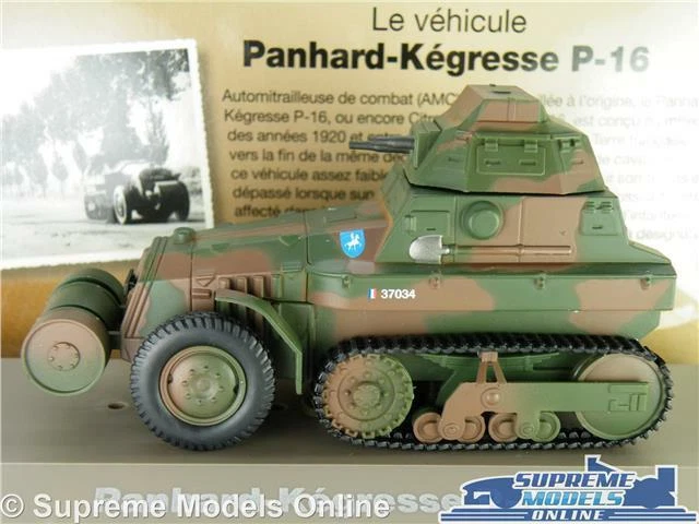 PANHARD KEGRESSE P-16 TANK MODEL 1:43 SIZE MILITARY ARMY GREEN ATLAS IXO 1940 T3 - Image 2 of 4