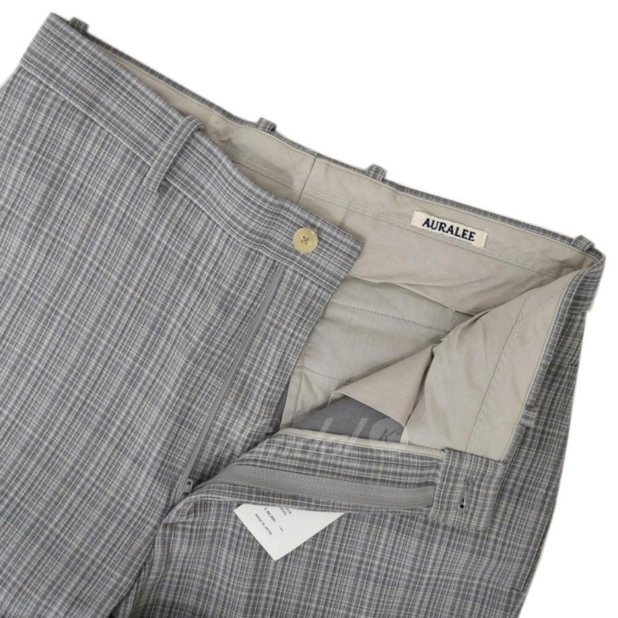 Auralee Hard Twist Wool Doubleface Check Slacks 20Ss Gray Auralee Hard Twist Wool Doubleface Check Slacks 20Ss Gray