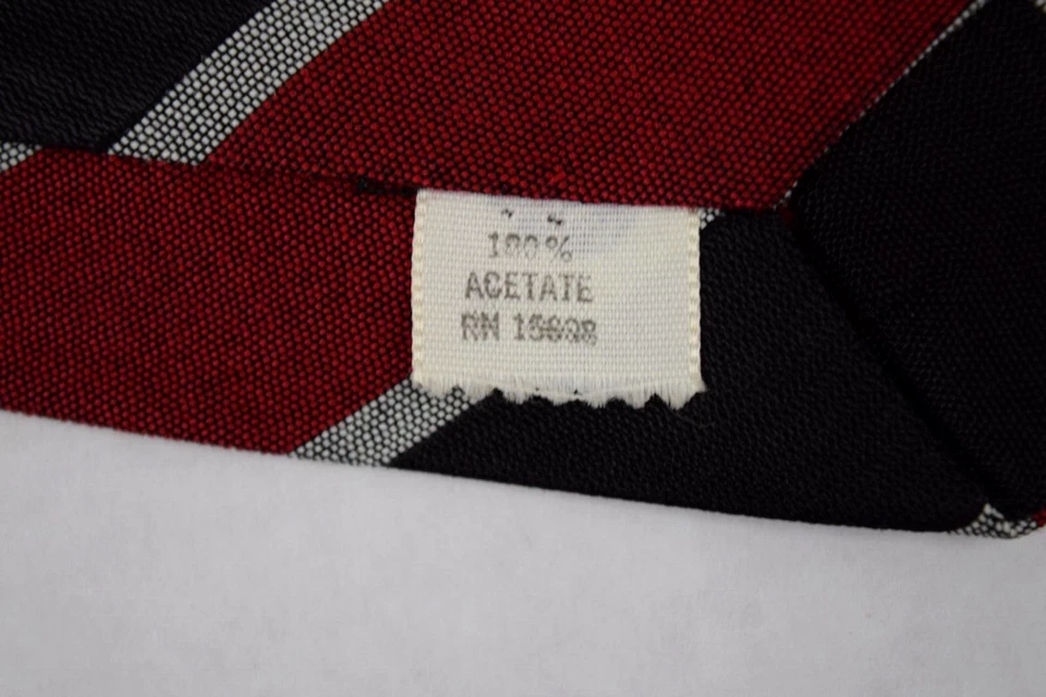 Галстук винтажный Acetate 60-х красный черный слоновой кости в полоску галстук 53 «x 2,5» - Изображение 3 из 4