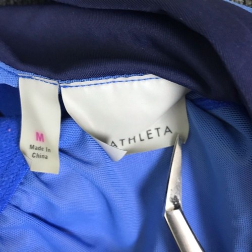 Athleta Color Block Racerback Swim Tank Dress Sz M Blue Athleisure Beach Active - Picture 7 of 9