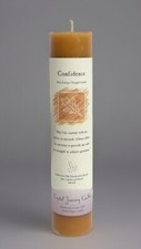 CONFIDENCE Pillar Candle - 1.5"x7" Crystal Journey Candles Reiki Herbal