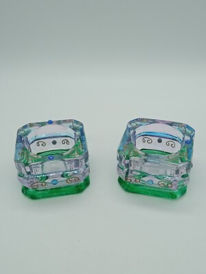 PartyLite Pair Heavy Glass Decorative Votive Candle Holders