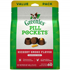 Greenies 10151050 15.8 Oz Pill Pocket Soft Dog Treats - Hickory Smoke 60 Count
