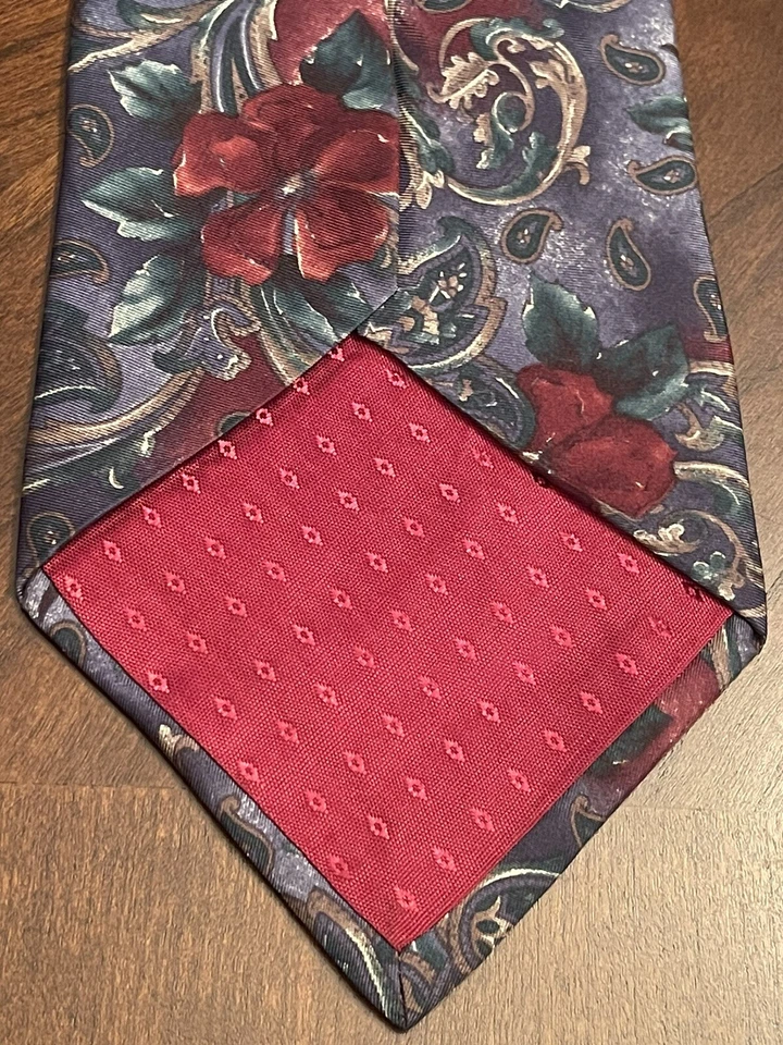 Corbata de cuello vintage Henry Grethel 100 % seda italiana para hombre hecha en Estados Unidos floral Foto 2 de 4