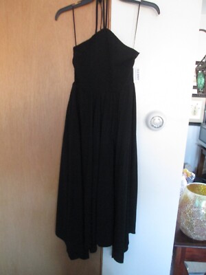 OLD NAVY Fit & Flare Crinkled Halter Whimsigoth Midi Dress- Black- Size S |  eBay