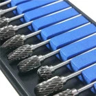10Pcs Tungsten Carbide Rotary Drill Bits 1/8" Shank Burr Die Grinder Carving Set