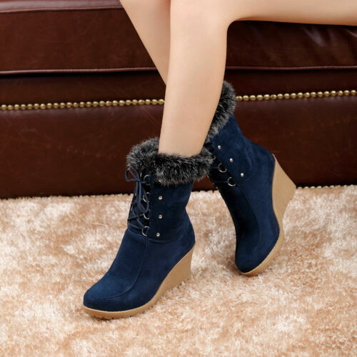 Women’s Hidden Wedge Heel Ankle Boots – Lace-Up Oxford Style, Round Toe, Rubber Sole, All-Season Casual