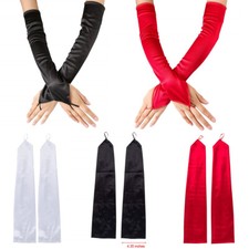 Fashion Women Fingerless Gloves Bride Long Satin Opera Evening Party Prom Gloves