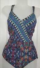 NWT Brand New - Cole Of California Multi Color Strappy Swimsuit Size 10