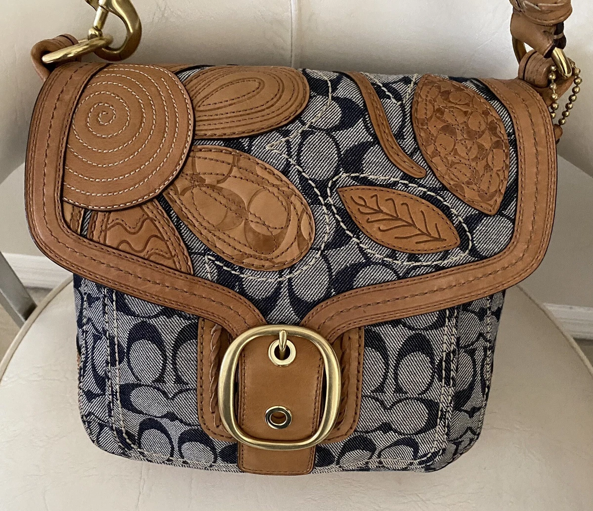 Coach denim floral bag Clearance