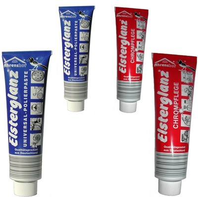 2 x  Elsterglanz Chrompflege u. 2x Elsterglanz  Universal Polierpaste Politur 