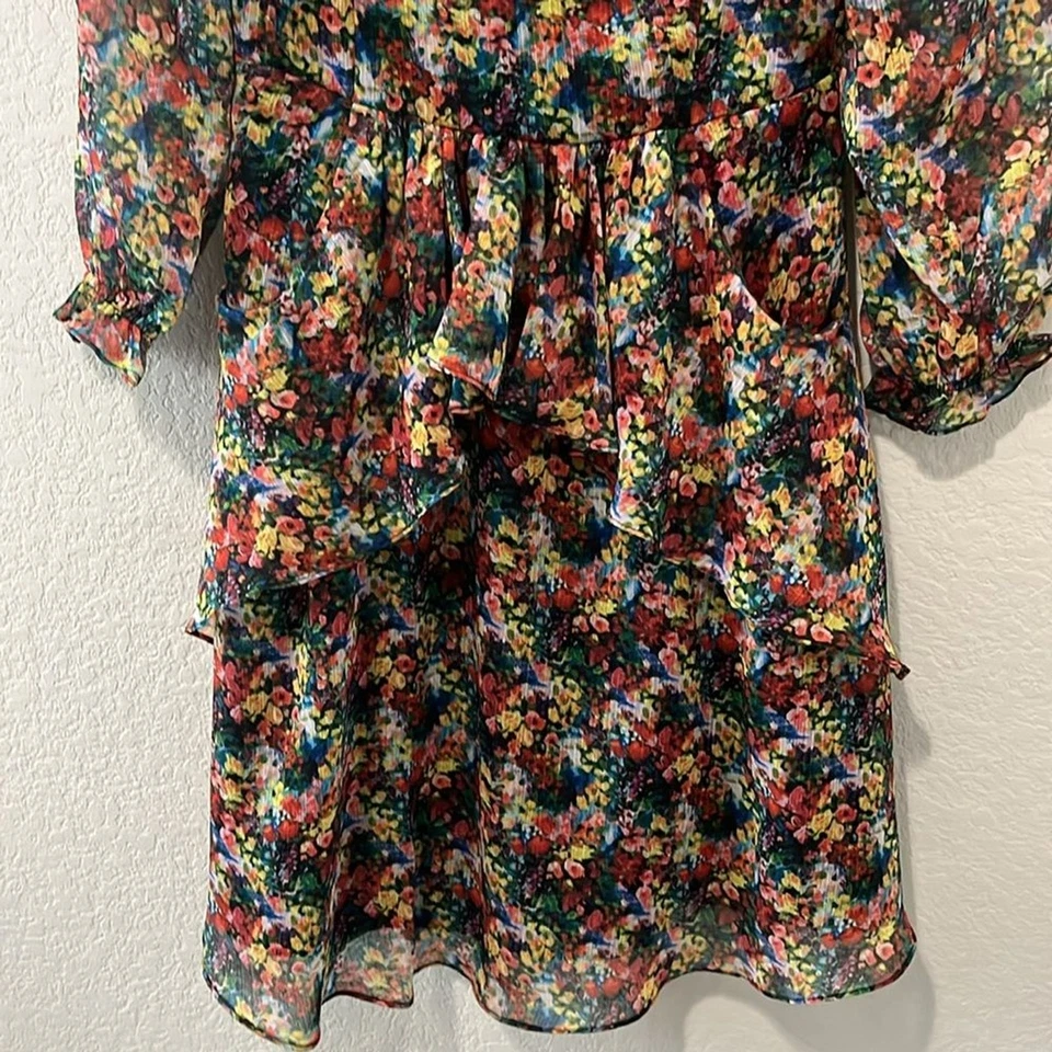 Vestido con volantes de gasa estampado floral para niña MARCHESA NOTTE MINI, talla 10 Foto 3 de 4