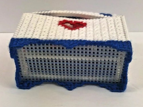 Handmade Coasters Plastic Canvas Needlepoint Americana 4 July With Chest Holder - Picture 7 of 13