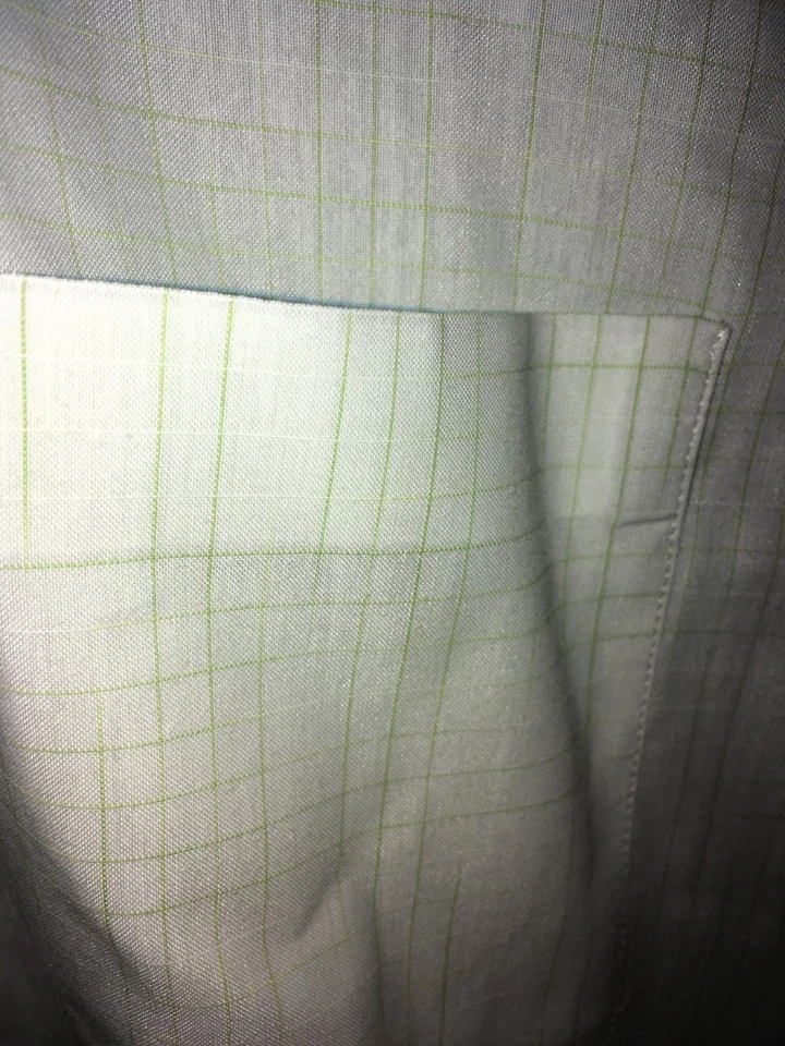 Camisa de vestir con botones para hombre PRADA - Auténtica Italia - Patrón blanco verde - 15,75/40 Foto 3 de 4