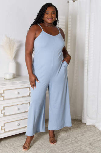 Excellence one Basic Bae Full Size Spaghetti Strap V-Neck Jumpsuit