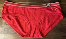 Joe Boxer VINTAGE Signature Logo Cotton Hipster Bikini Panties Sz L Red Smiley
