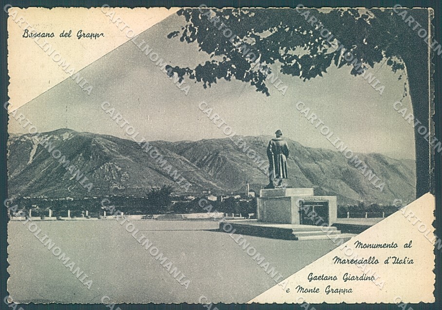 Vicenza Bassano del Grappa Monumento Maresciallo Giardino FG cartolina JK4051
