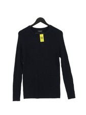 Zara Men's Jumper M Blue Viscose with Acrylic, Elastane Round Neck Pullover