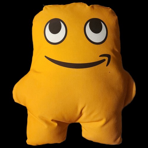 Amazon Peccy Plüsch gelb orange Maskottchen Dekokissen Mitarbeiter exklusiv 13 Zoll - Bild 1 von 4