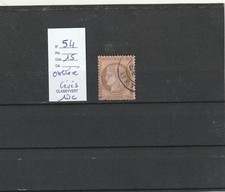 timbre france oblitéré YT 54 (cérè 10c bistre sur rose) cote 15€