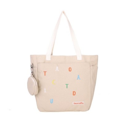 Canvas-Tasche mit Reißverschlusstasche wasserdicht für Alltag, Uni, Studenten