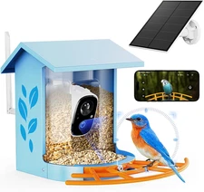 Bird Feeder with Camera Smart Solar Powered Birds Feeder with 1080P FHD, Auto Mo