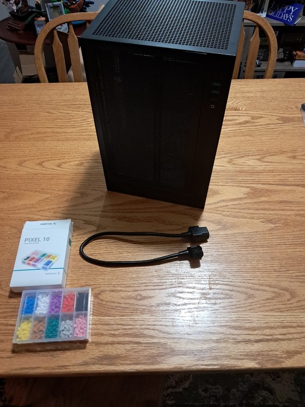 DeepCool CH170 Digital Mini-ITX PC Case (Black) W/ PIXEL 10 decorative case bits