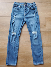7 For All Mankind Josefina Womens Skinny Slim Jeans Blue Medium Wash Distressed