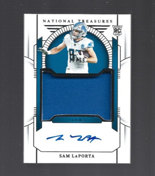 2023 Sam LaPorta Panini National Treasures Rookie Patch Auto 12/99 True RPA #187