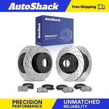 Front Rear Drilled Slotted Brake Rotors Ceramic Pads for Mitsubishi Outlander