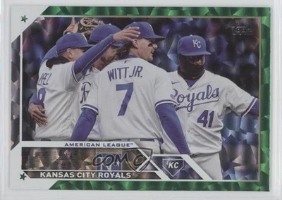 2023 Topps Series 1 Green Foil 367/499 Kansas City Royals Bobby Witt Jr #134 ib6