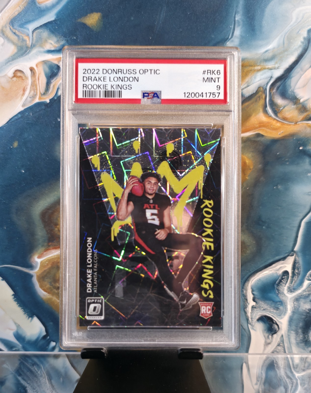 Drake London 2022 Donruss Optic Rookie Kings Case Hit SP SSP PSA 9 RC Falcons