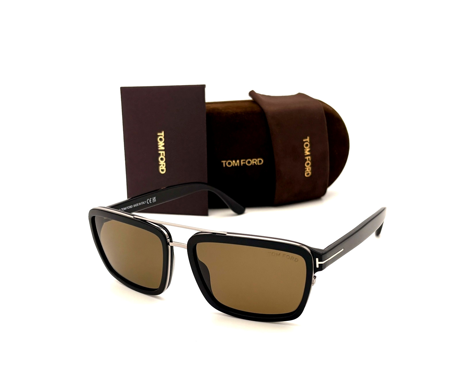 Tom Ford  ANDRES FT0780 01J Black  / Brown  58mm  Sunglasses