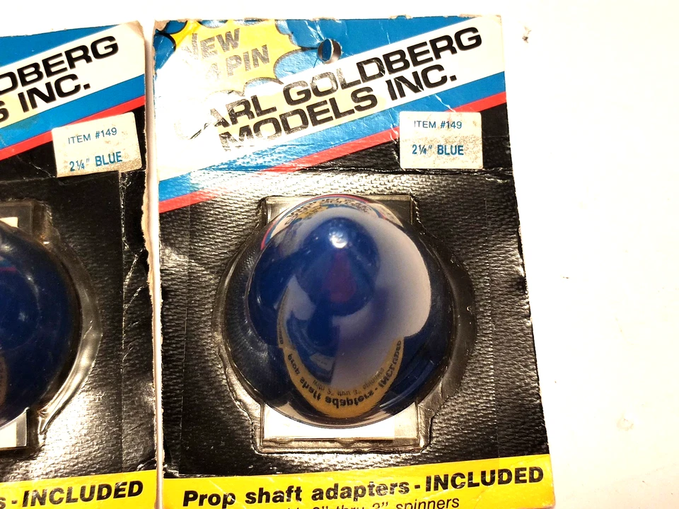 QTY 3) Carl Goldberg 149 Spinner 2-1/4" Blue for RC Airplane New Old Stock - Image 3 of 4