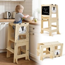 Gro&szlig;format Klappbarer Lernturm f&uuml;r Kinder - Montessori Lernstuhl 2in1