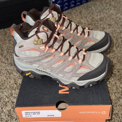 Merrell Moab 3 Mid WP Shoes Women s Size 6 Brown Waterproof Vibram Bungee Cord