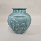 Antique 1934 Rookwood Pottery Art Vase Blue Matte 6498