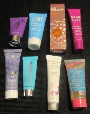 8 NEW FACE PEEL & MASKS GLAM GLOW-SAND & SKY TRAVEL SIZE