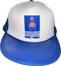 Vintage Sherwin Williams Hat Cap Snap Back Blue Mesh Trucker Cover the Earth